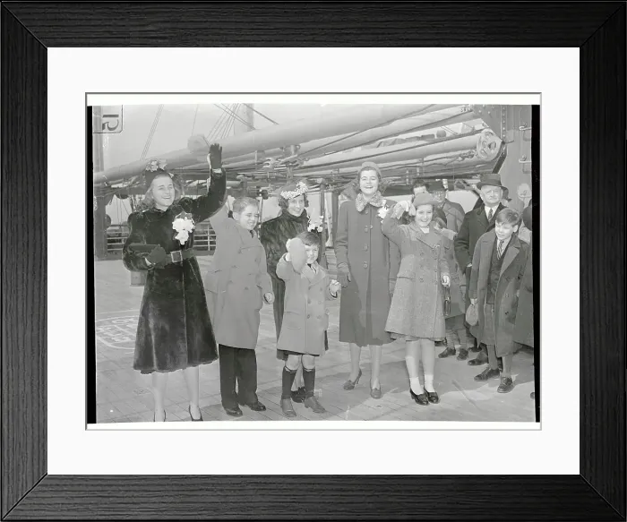 Framed Print : Rose Kennedy Traveling with Her Children Framed Print : Rose Kennedy Traveling with Her Children