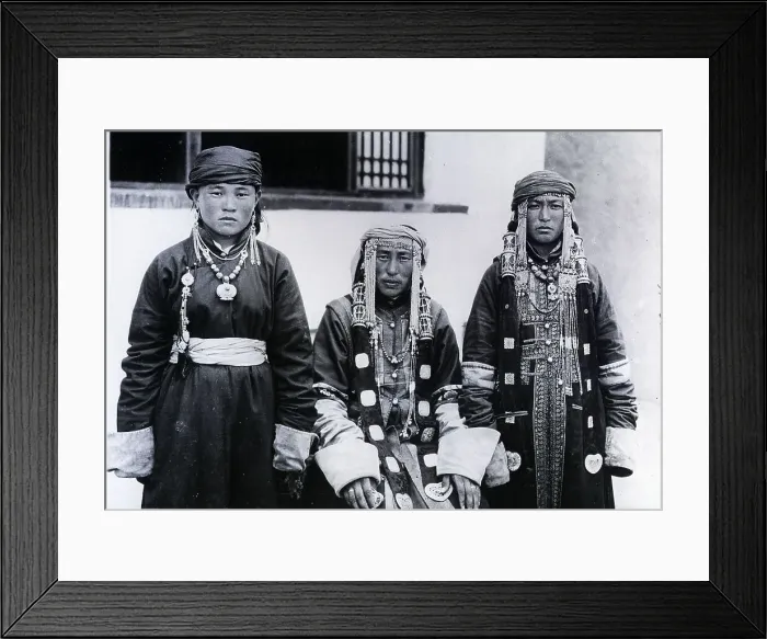 Framed Print : 3 Mongolian Women In Traditional Clothes Framed Print : 3 Mongolian Women In Traditional Clothes