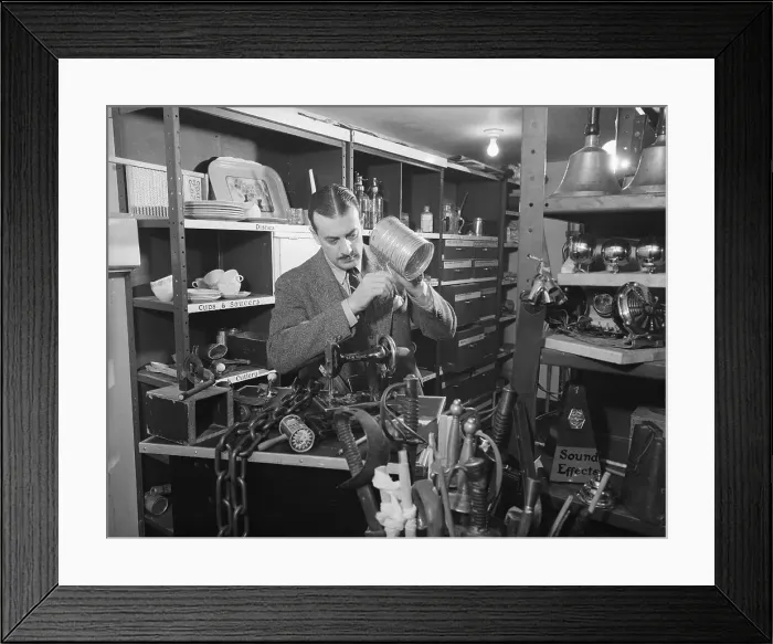 Framed Print : Sound Effects Man In Studio Framed Print : Sound Effects Man In Studio
