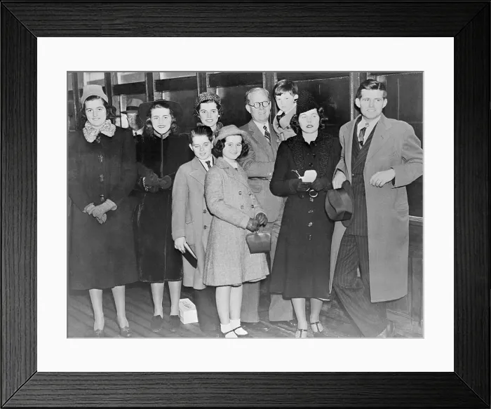 Framed Print : Joseph P Kennedy with Eight of His Nine Children Framed Print : Joseph P Kennedy with Eight of His Nine Children
