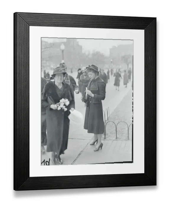Framed Print : Marion Hepburn Distributing Handbills Framed Print : Marion Hepburn Distributing Handbills