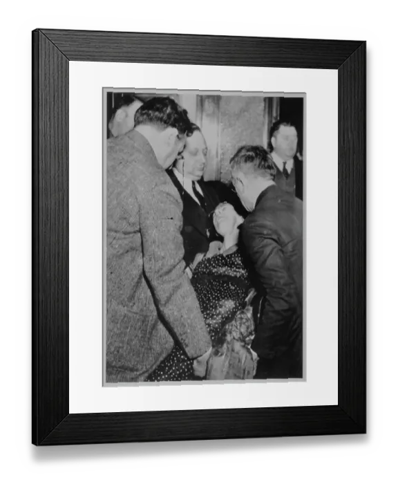 Framed Print : Woman Fainting at Hearing Framed Print : Woman Fainting at Hearing