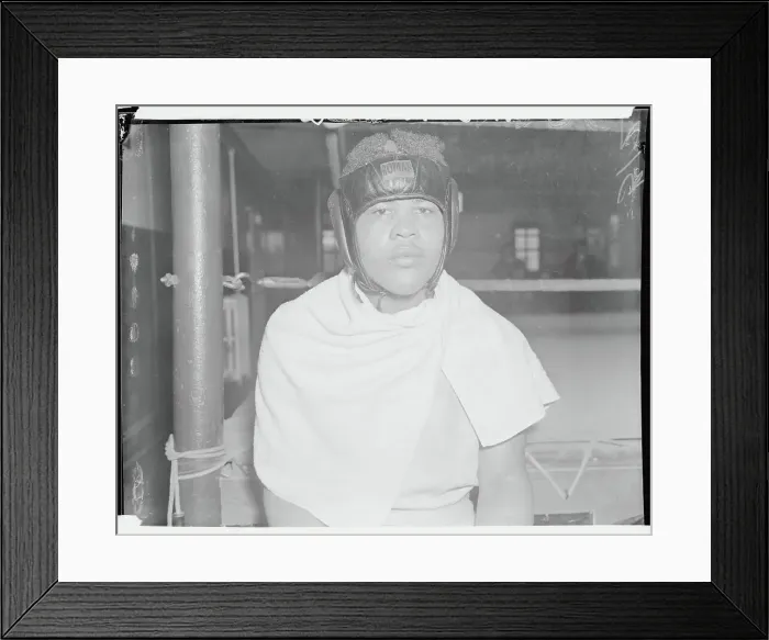 Framed Print : Joe Louis Wearing Helmet Framed Print : Joe Louis Wearing Helmet