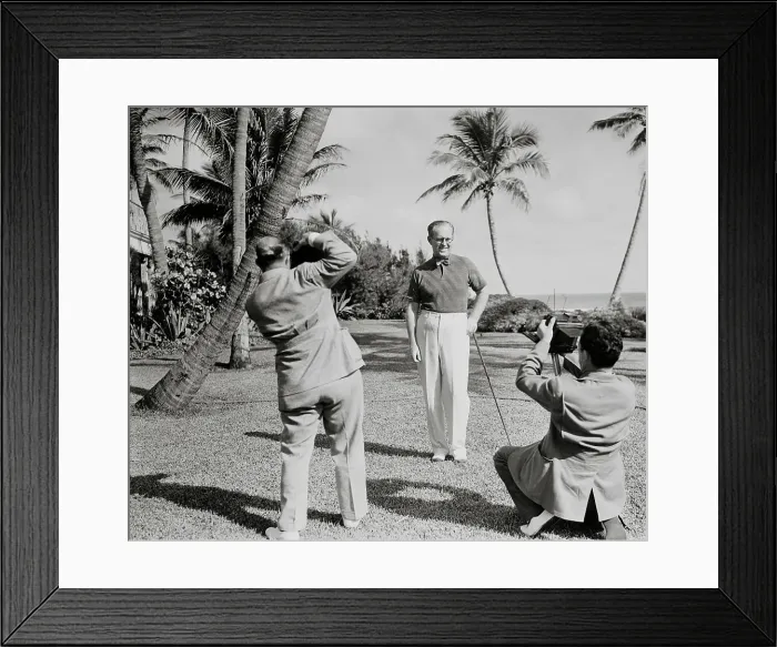 Framed Print : Ambassador Joseph P. Kennedy Posing for Photographers on Golf Course Framed Print : Ambassador Joseph P. Kennedy Posing for Photographers on Golf Course