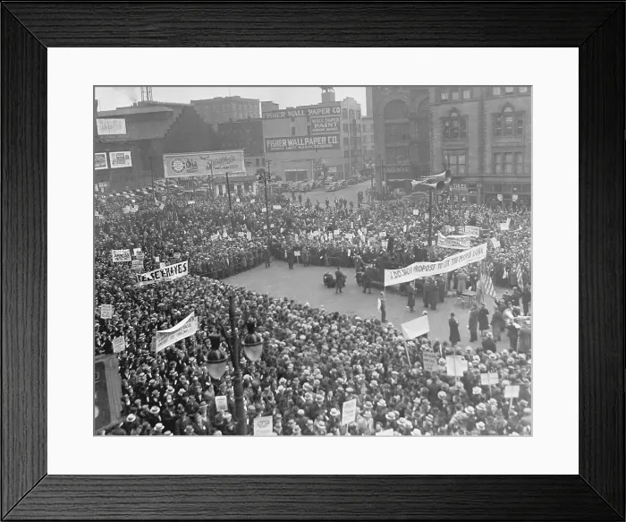Framed Print : United Automobile Workers of America Mass Meeting Framed Print : United Automobile Workers of America Mass Meeting