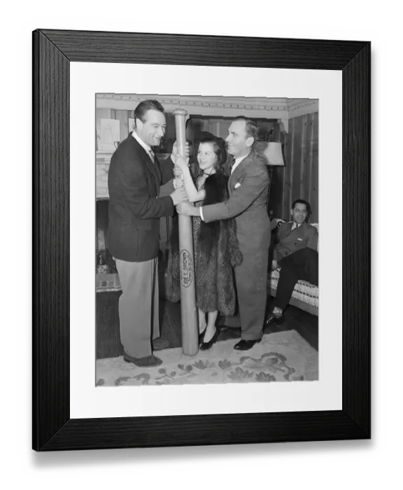 Framed Print : Lou Gehrig Gripping Large Baseball Bat Framed Print : Lou Gehrig Gripping Large Baseball Bat