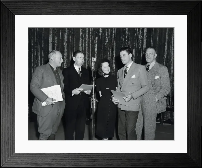 Framed Print : Cecil B. Demille and the Cast of His Radio Show Framed Print : Cecil B. Demille and the Cast of His Radio Show