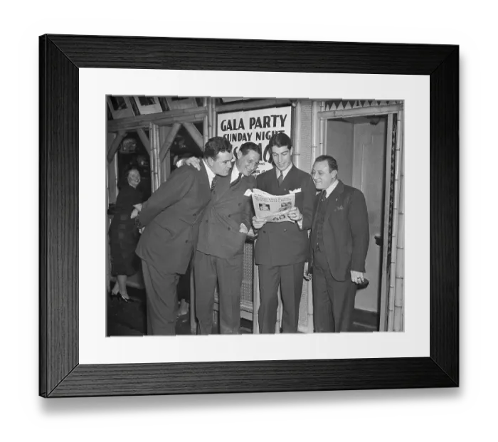 Framed Print : Joe DiMaggio and Friends Reading Winchell Article Framed Print : Joe DiMaggio and Friends Reading Winchell Article