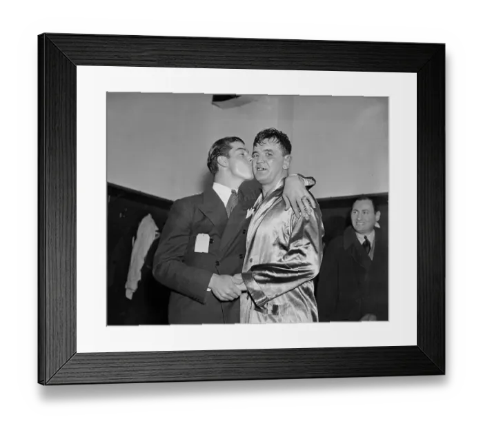 Framed Print : Joe DiMaggio Kissing James J. Braddock Framed Print : Joe DiMaggio Kissing James J. Braddock