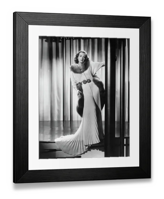 Framed Print : Joan Crawford Posing in Pleated Skirt with Negligee Framed Print : Joan Crawford Posing in Pleated Skirt with Negligee
