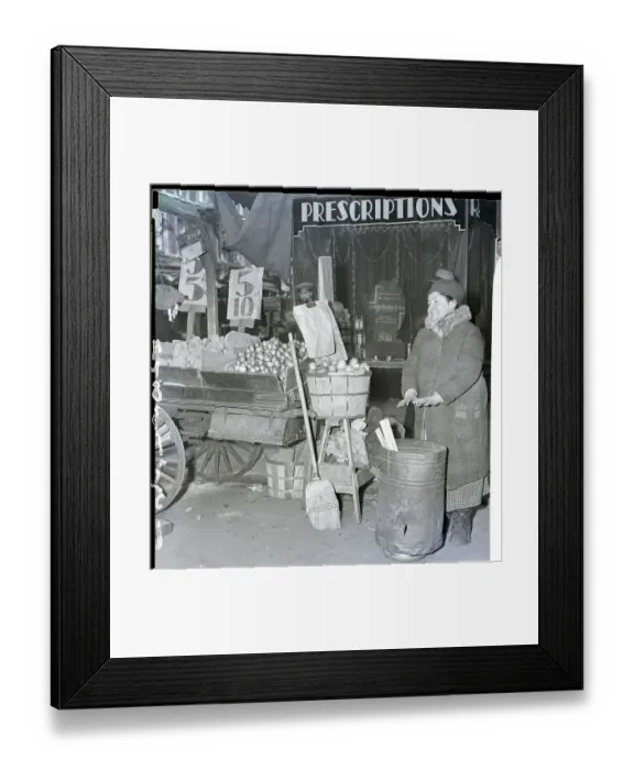 Framed Print : Woman Keeping Warm By Ashcan Fire Framed Print : Woman Keeping Warm By Ashcan Fire