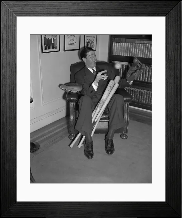 Framed Print : Joe DiMaggio Sitting in Chair Framed Print : Joe DiMaggio Sitting in Chair