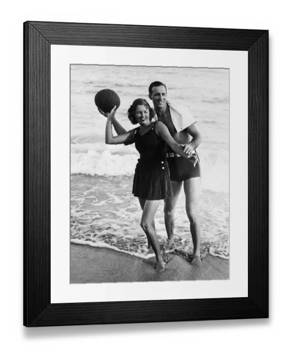 Framed Print : Hank Greenberg Shows Marta Barnett His Technique Framed Print : Hank Greenberg Shows Marta Barnett His Technique