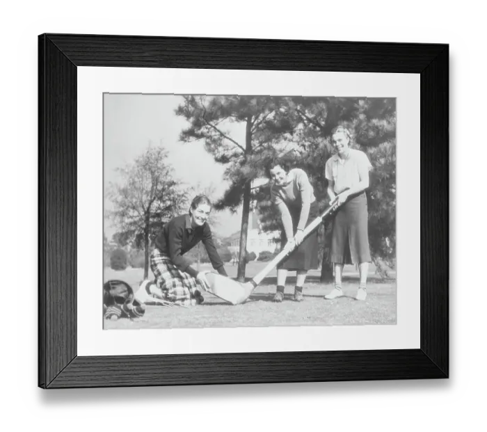 Framed Print : Women Golf Stars Using Oversized Club Framed Print : Women Golf Stars Using Oversized Club