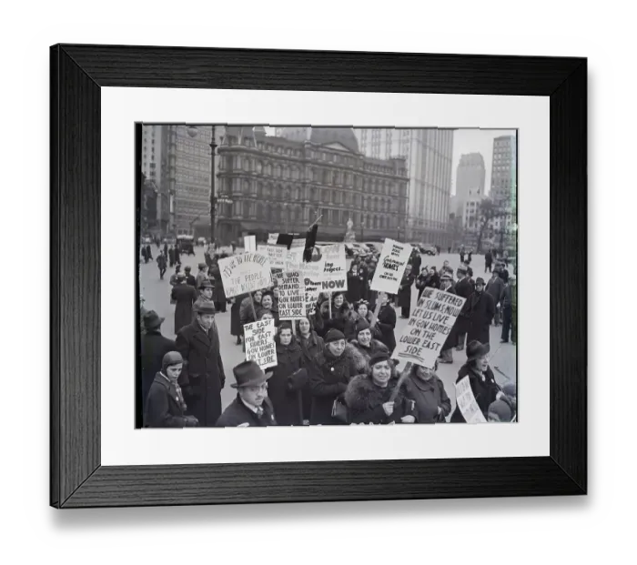 Framed Print : Women Demonstrate For Low Rent Housing Framed Print : Women Demonstrate For Low Rent Housing