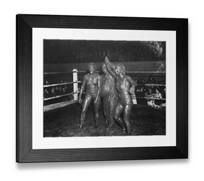 Framed Print : Ernie Maddock Raising Mildred Burke's Hand Framed Print : Ernie Maddock Raising Mildred Burke's Hand