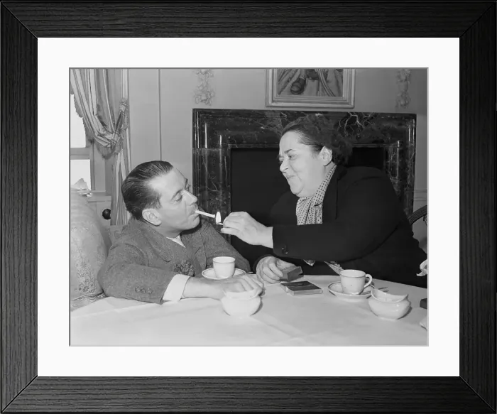 Framed Print : Elsa Maxell Lighting Cole Porter's Cigarette Framed Print : Elsa Maxell Lighting Cole Porter's Cigarette