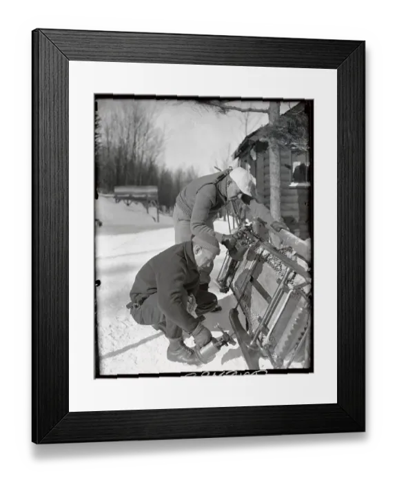 Framed Print : Stevens Brothers Preparing Bob Sled at Winter Olympics Framed Print : Stevens Brothers Preparing Bob Sled at Winter Olympics