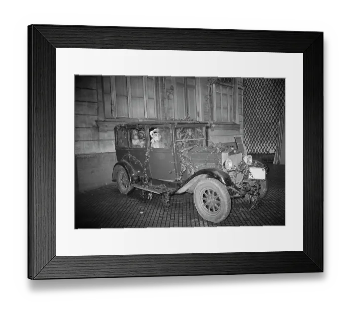 Framed Print : Decorated Mannequin in a Taxicab Framed Print : Decorated Mannequin in a Taxicab