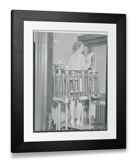 Framed Print : Young Woman Inside Spa Steamer Framed Print : Young Woman Inside Spa Steamer