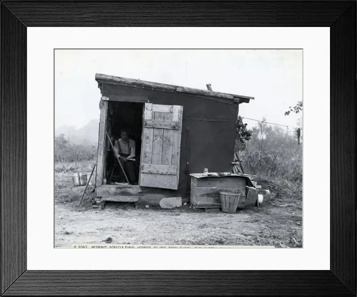 Framed Print : Migrant Worker In One Room Shack, Nj, 1938