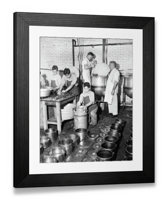Framed Print : Boys Prepare Food In Cafeteria Kitchen Framed Print : Boys Prepare Food In Cafeteria Kitchen