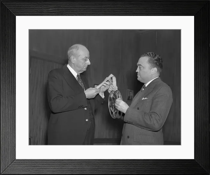 Framed Print : Hoover and Cummings Looking Over Tape Framed Print : Hoover and Cummings Looking Over Tape