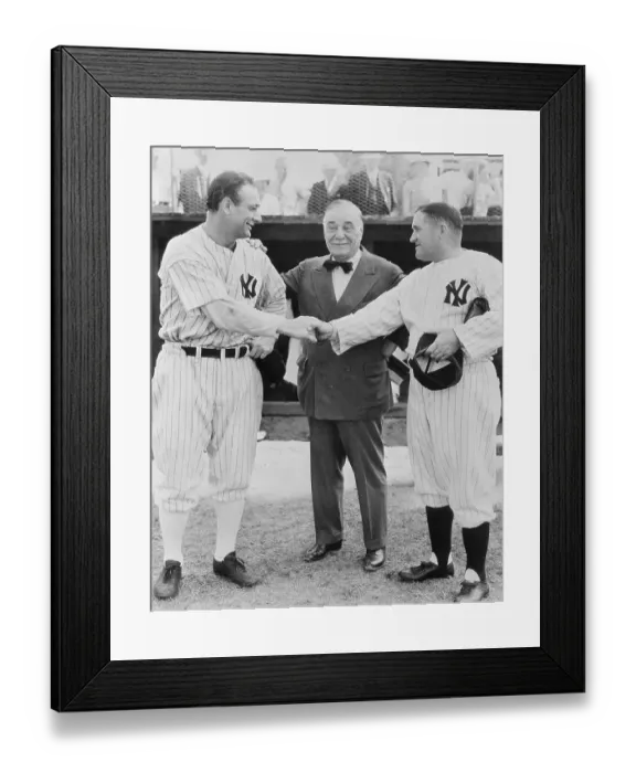 Framed Print : Lou Gehrig Shaking Jacob Rupert's Hand Framed Print : Lou Gehrig Shaking Jacob Rupert's Hand