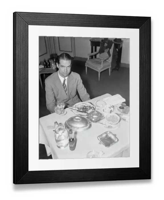 Framed Print : Howard Hughes Eating Breakfast Framed Print : Howard Hughes Eating Breakfast