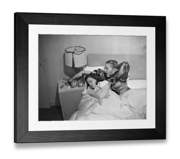 Framed Print : Stewardesses Waking Up in Bed Framed Print : Stewardesses Waking Up in Bed