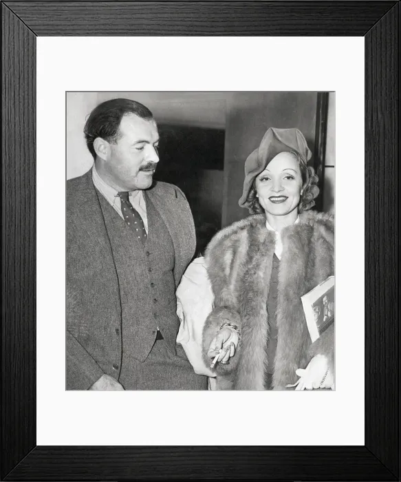 Framed Print : Ernest Hemingway and Marlene Dietrich Framed Print : Ernest Hemingway and Marlene Dietrich