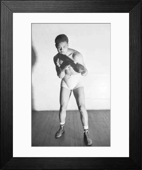 Framed Print : Joe Louis. (Original Caption) 1938- Joe Louis in Boxing gear, standing Framed Print : Joe Louis. (Original Caption) 1938- Joe Louis in Boxing gear, standing