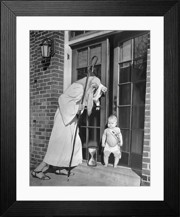 Framed Print : Father Time and Baby New Year