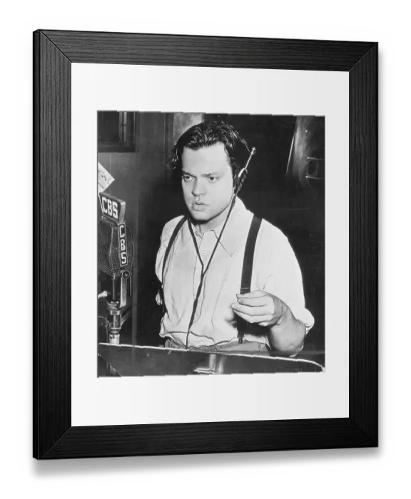 Framed Print : Actor Orson Welles Broadcasting on CBS Framed Print : Actor Orson Welles Broadcasting on CBS