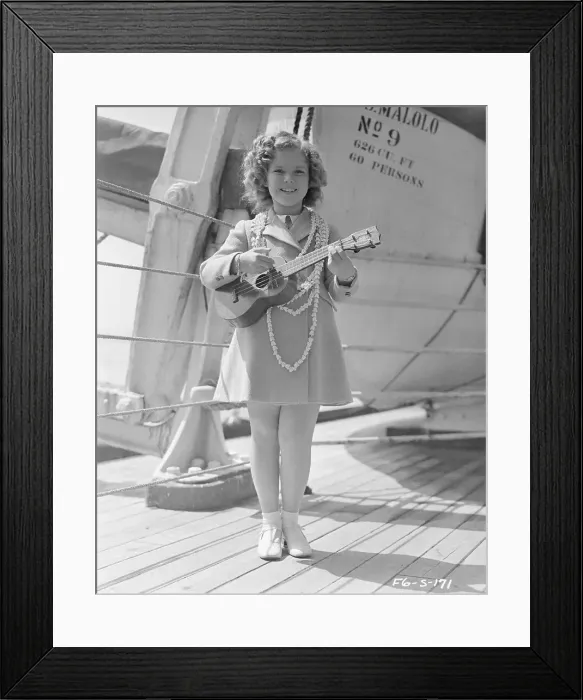 Framed Print : Shirley Temple Playing a Guitar Framed Print : Shirley Temple Playing a Guitar