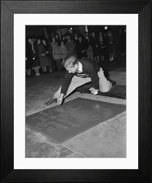 Framed Print : Mickey Rooney Signing His Name Framed Print : Mickey Rooney Signing His Name