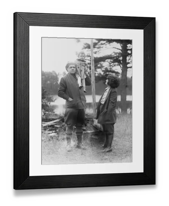Framed Print : Babe Ruth, Dorothy Ruth, and Woman Posing Framed Print : Babe Ruth, Dorothy Ruth, and Woman Posing