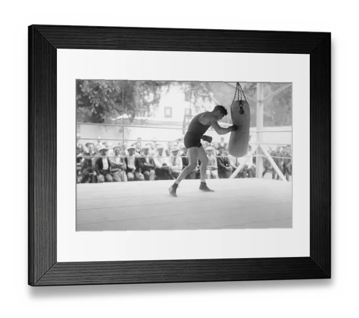 Framed Print : Jack Dempsey Hitting Punching Bag Framed Print : Jack Dempsey Hitting Punching Bag