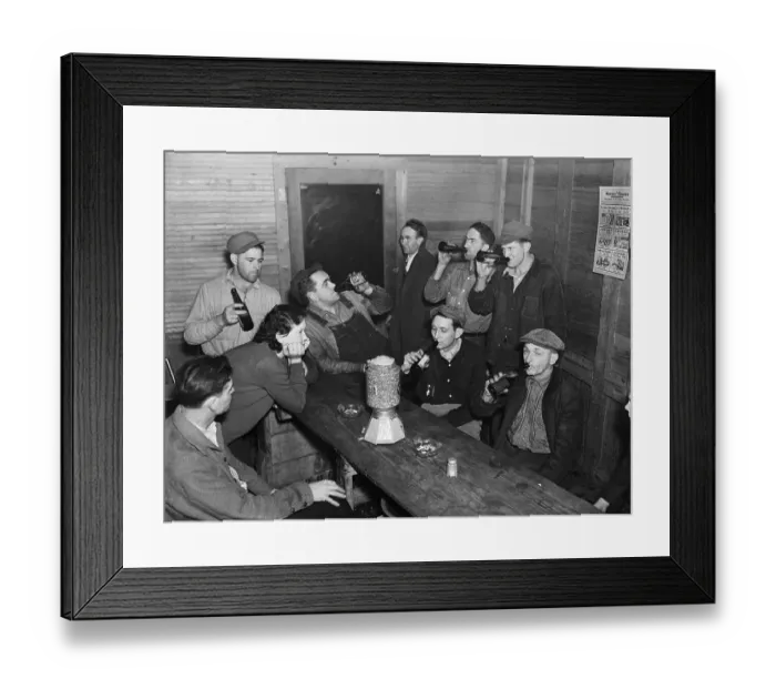 Framed Print : Men Drinking Beer At Riverview Inn Framed Print : Men Drinking Beer At Riverview Inn