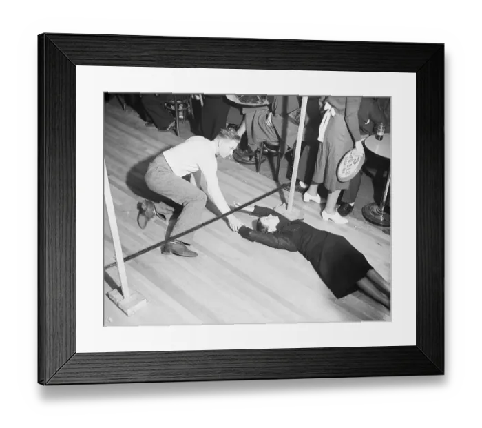 Framed Print : Limbo Dancing Couple Framed Print : Limbo Dancing Couple