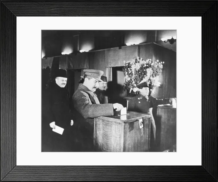 Framed Print : Joseph Stalin Casting His Ballot Framed Print : Joseph Stalin Casting His Ballot