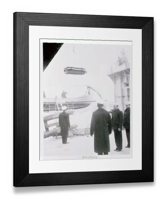 Framed Print : Panay Victim in Coffin Being Raised onto Ship Framed Print : Panay Victim in Coffin Being Raised onto Ship