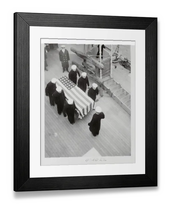 Framed Print : Casket of Panay Victim Being Carried Aboard Ship