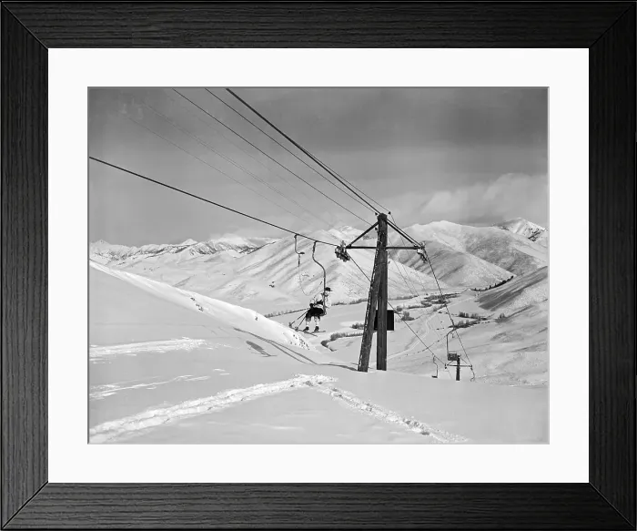 Framed Print : Skiers on Ski Lift Framed Print : Skiers on Ski Lift