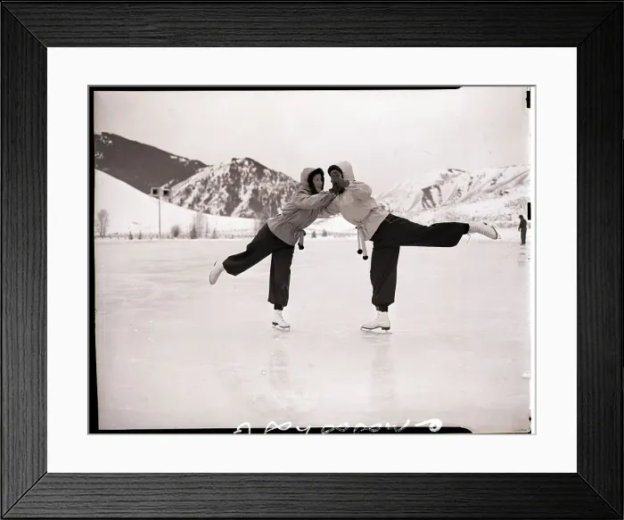 Framed Print : Gloria and Virginia Trumbull Skiing Framed Print : Gloria and Virginia Trumbull Skiing