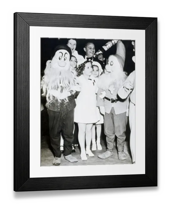 Framed Print : Shirley Temple With Two Of Seven Dwarfs Framed Print : Shirley Temple With Two Of Seven Dwarfs