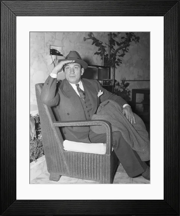 Framed Print : Actor Victor Mclaglen Saluting Framed Print : Actor Victor Mclaglen Saluting