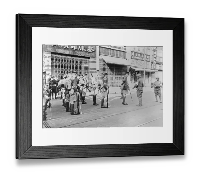 Framed Print : Japanese Troops Stopping Welsh Fusileers Framed Print : Japanese Troops Stopping Welsh Fusileers