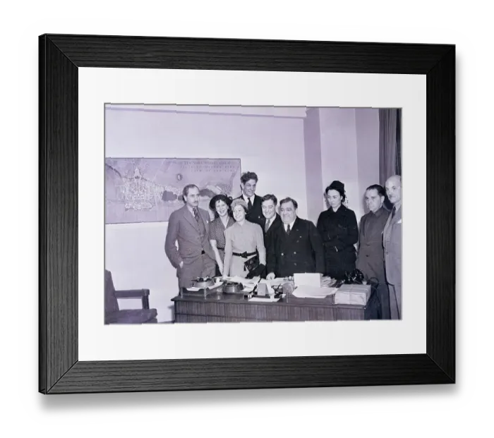 Framed Print : Mayor LaGuardia with Artists Committee