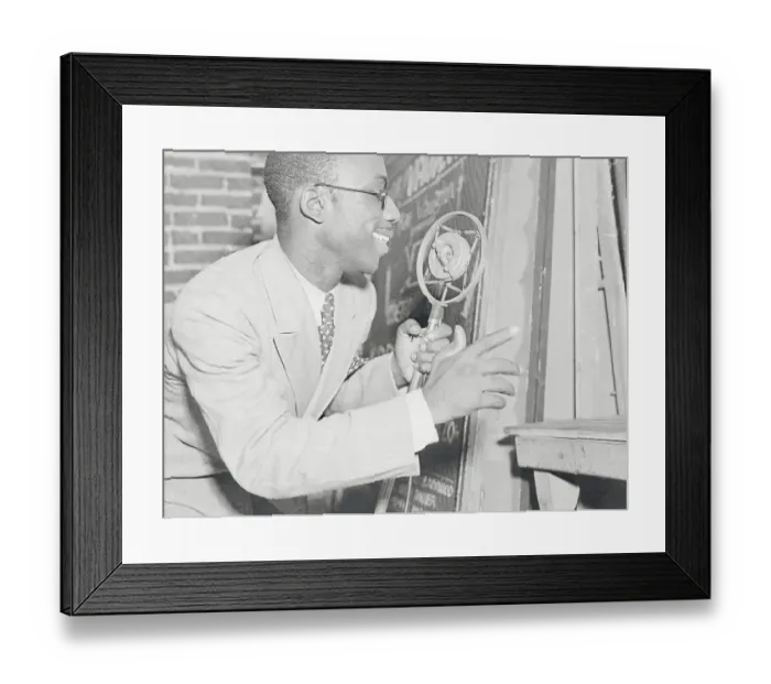 Framed Print : Nat Williams Speaking into Microphone Framed Print : Nat Williams Speaking into Microphone